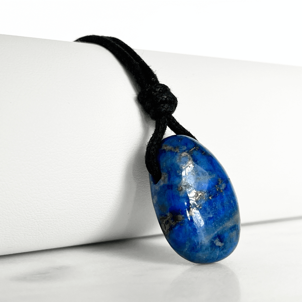 Blue Lapis Lazuli OOAK Gemstone Pendant - Nightfall Elegance by Luck Strings.