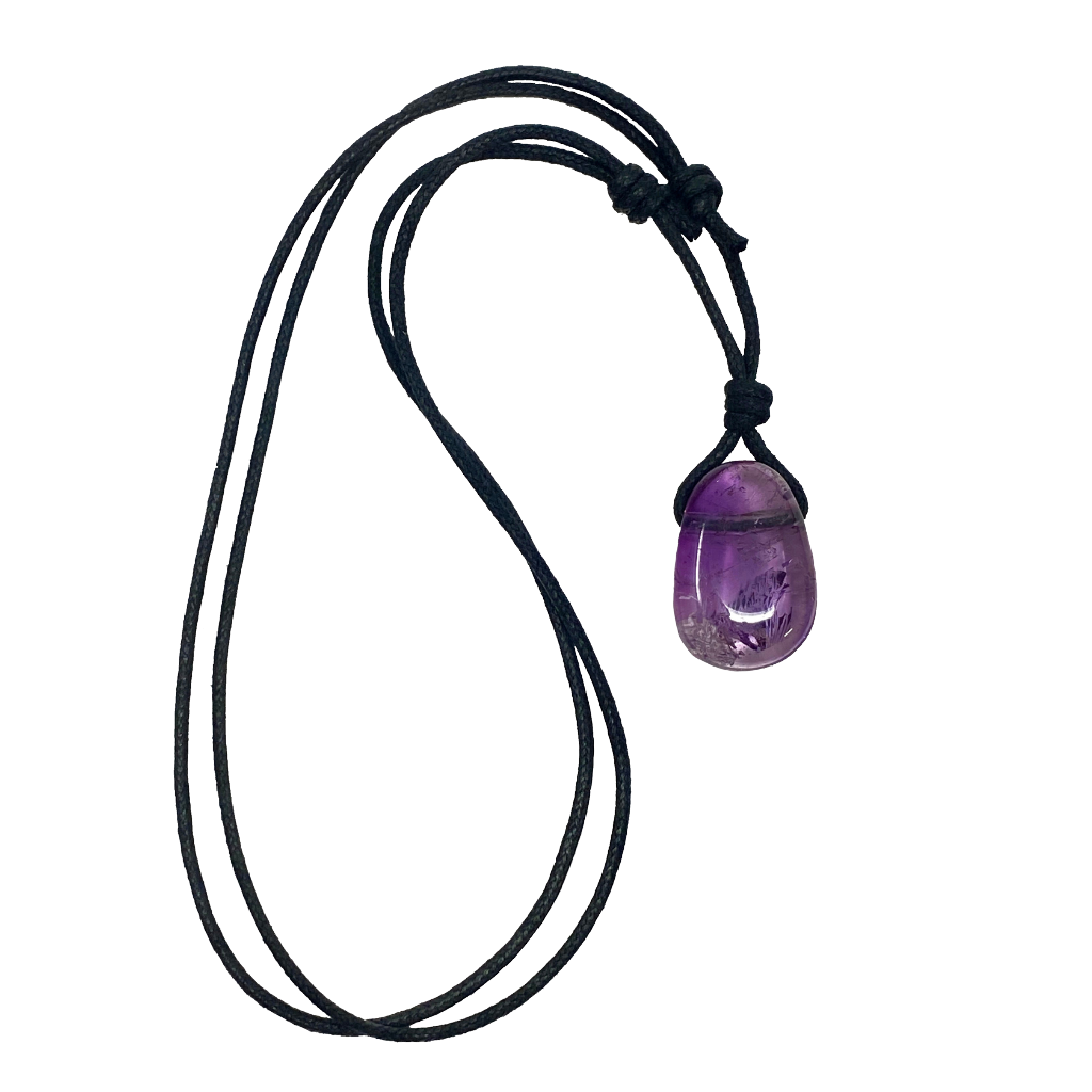 AMETHYST ADJUSTABLE CORD NECKLACE-Luck Strings