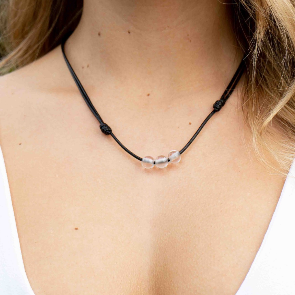 Crystal Quartz Beaded Choker Necklace