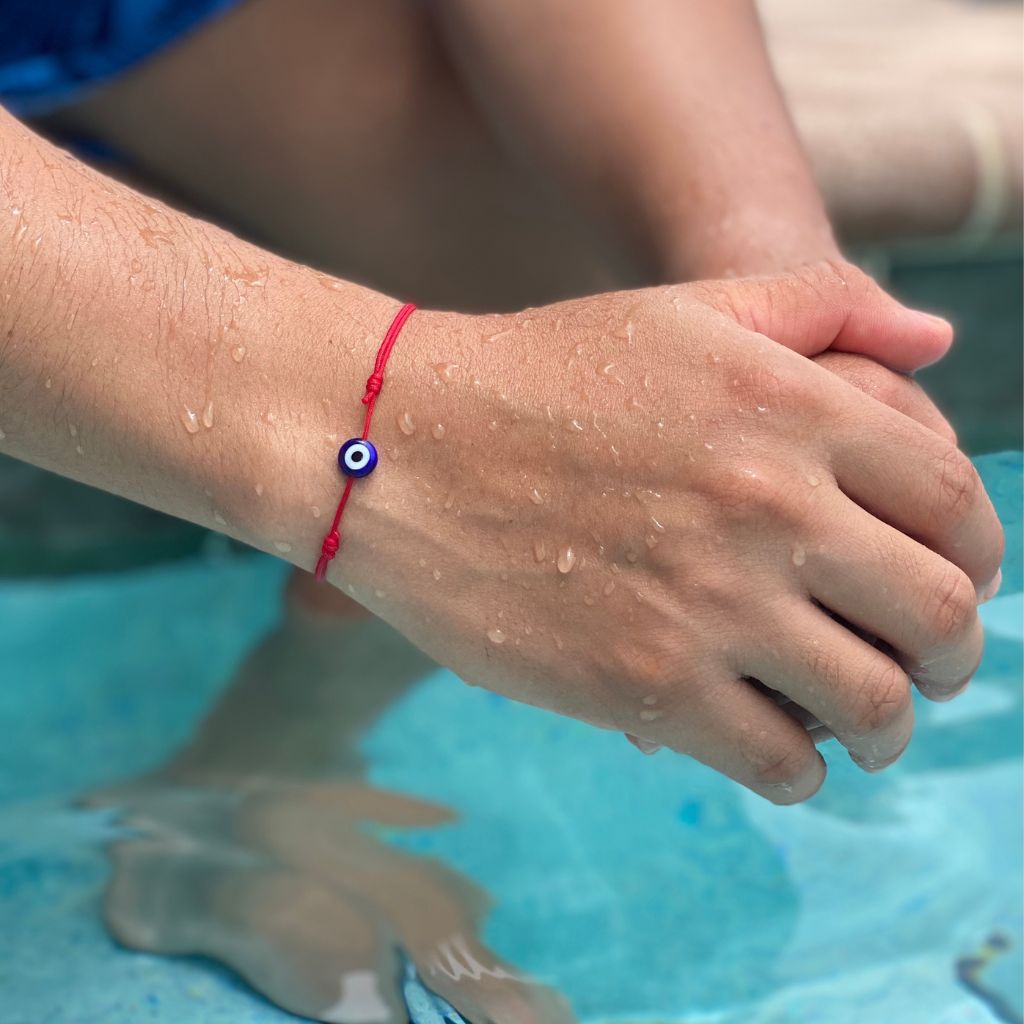 Set of Two Red Evil Eye Bracelets - Protection and Luck