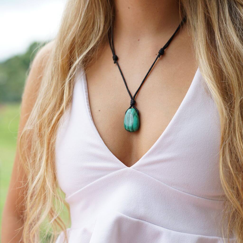 Luck Strings Malachite Pendant - Harmonizing Beauty