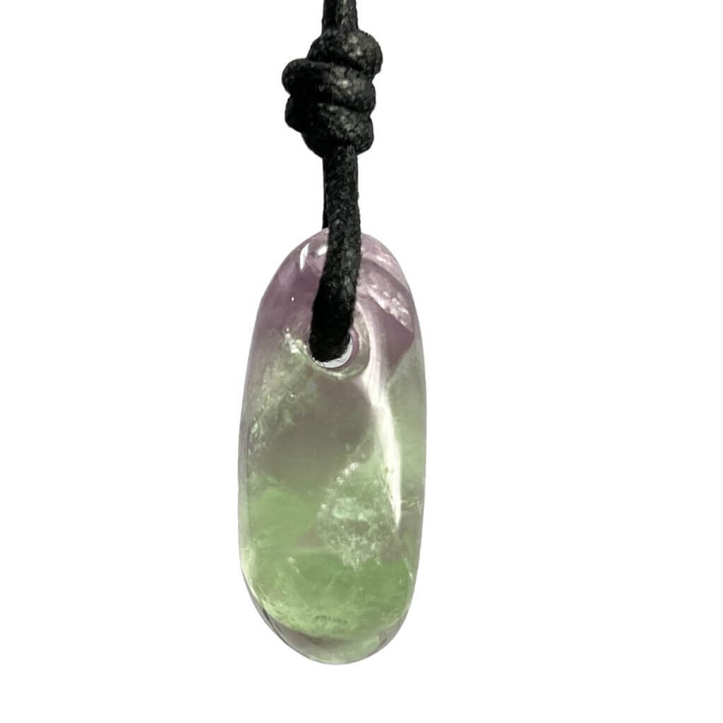 Luck Strings-Handcrafted fluorite necklace with adjustable sliding knots made from natural gemstones