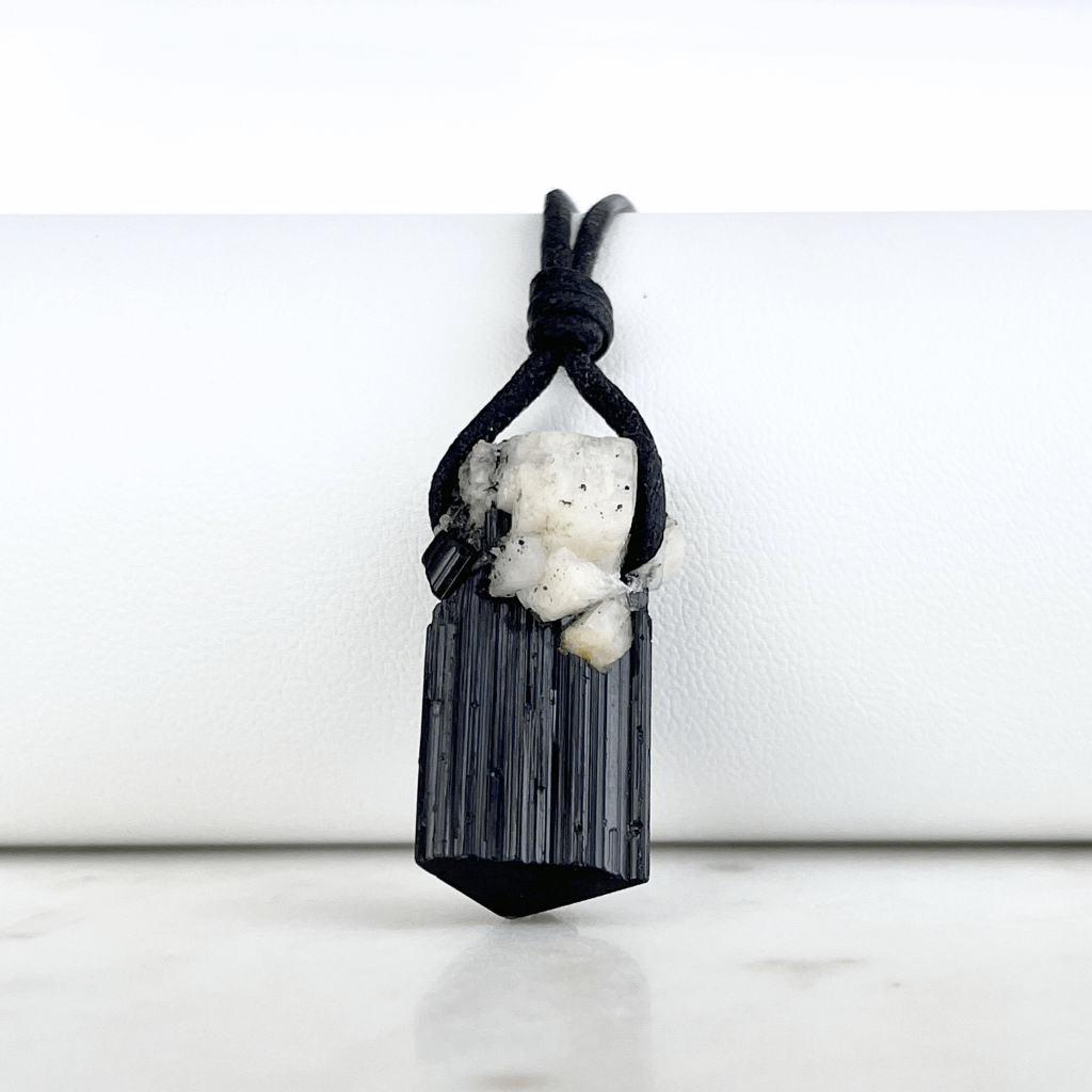 Raw Black Tourmaline Amulet Pendant - Your personal shield against negativity by Luck Strings.