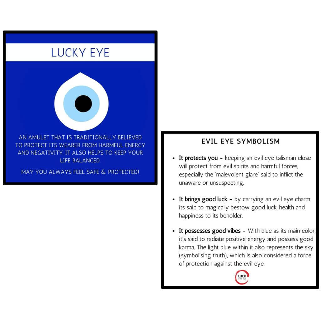 evil eye symbolism card -Luck Strings
