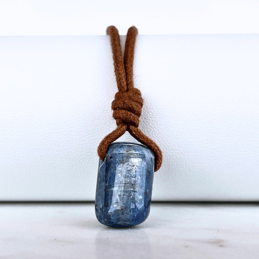 A beautiful OOAK Kyanite gemstone pendant featuring captivating blue shades, radiating beauty and uniqueness.