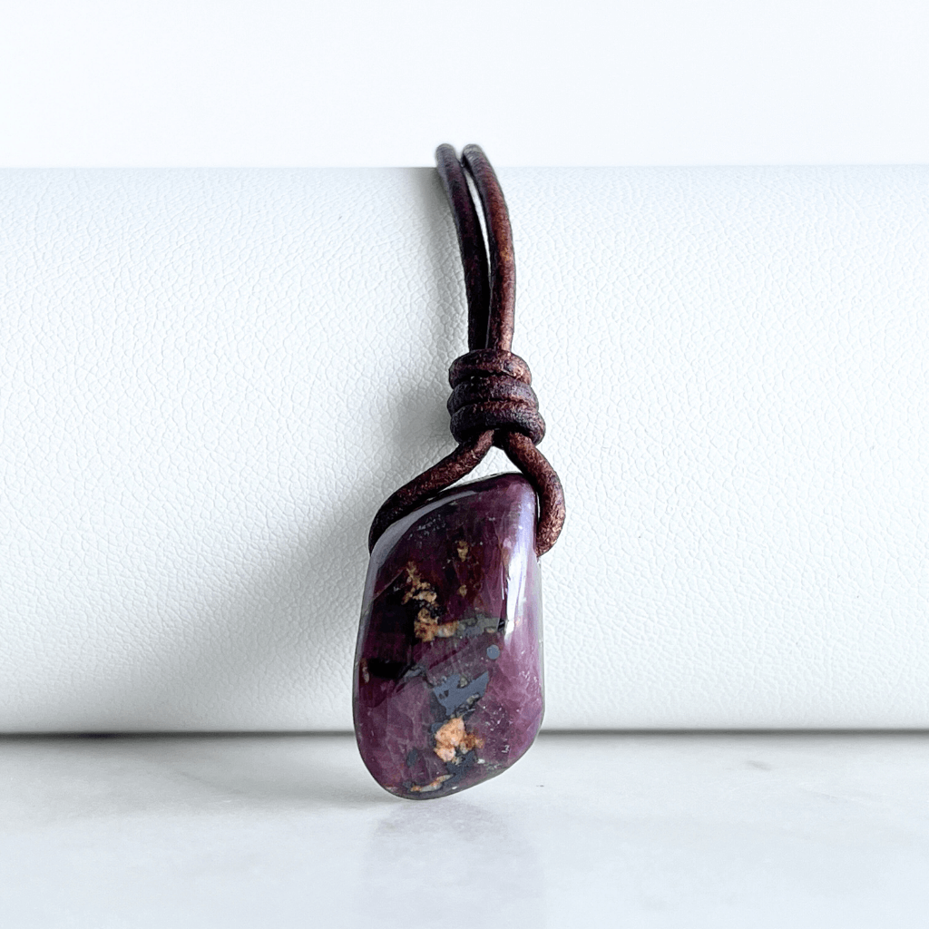 Natural OOAK Ruby Gemstone Pendant - Passionate Love by Luck Strings.