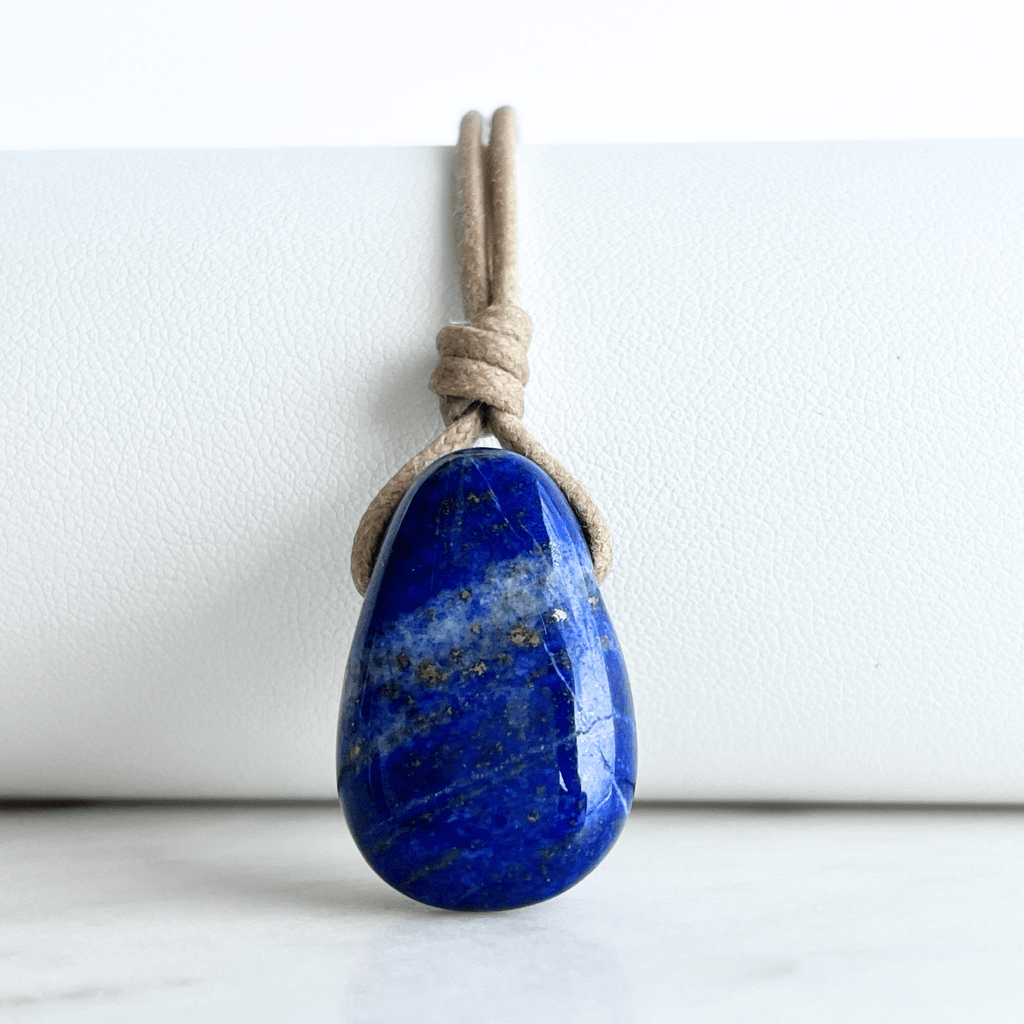 Lapis Lazuli OOAK Gemstone Pendant - Serene Harmony by Luck Strings.