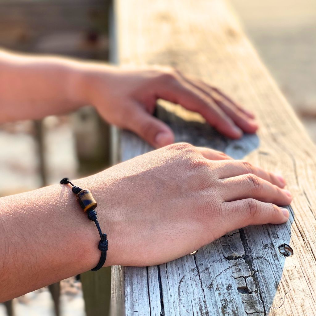 Surfer Tiger Eye Cylinder Bracelet