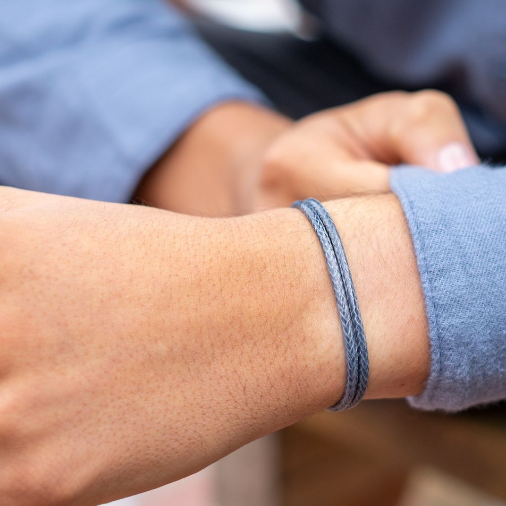 GREY WAX NYLON CORD ADJUSTABLE BRACELET-Luck Strings