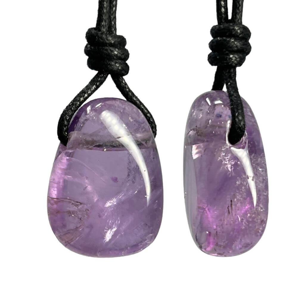 AMETHYST STONE PENDANT NECKLACE-Luck Strings