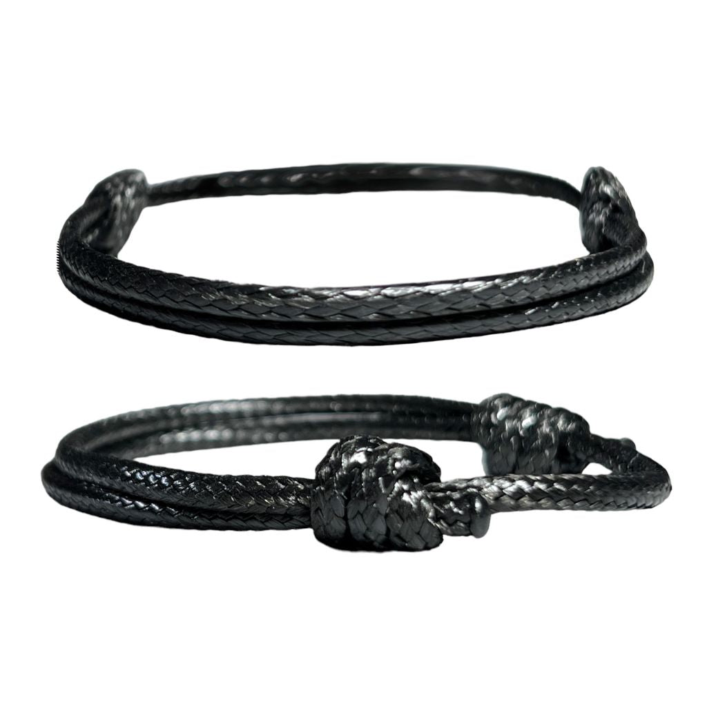 BLACK WAX NYLON CORD ADJUSTABLE BRACELET-Luck Strings