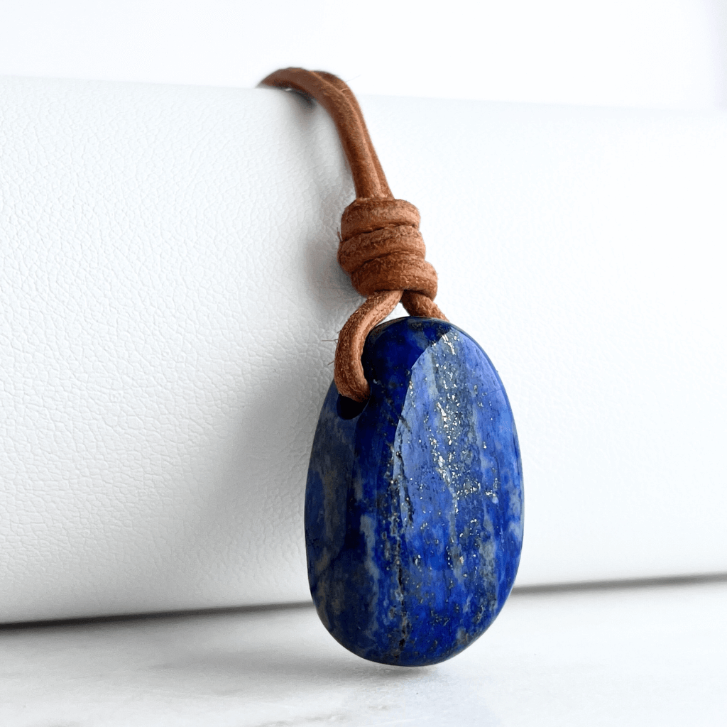 Lapis Lazuli Drop Pendant - Tranquil Oceanic Beauty by Luck Strings.