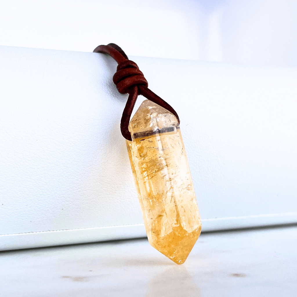 Handcrafted Citrine Point Pendant Necklace - Radiant Natural Beauty