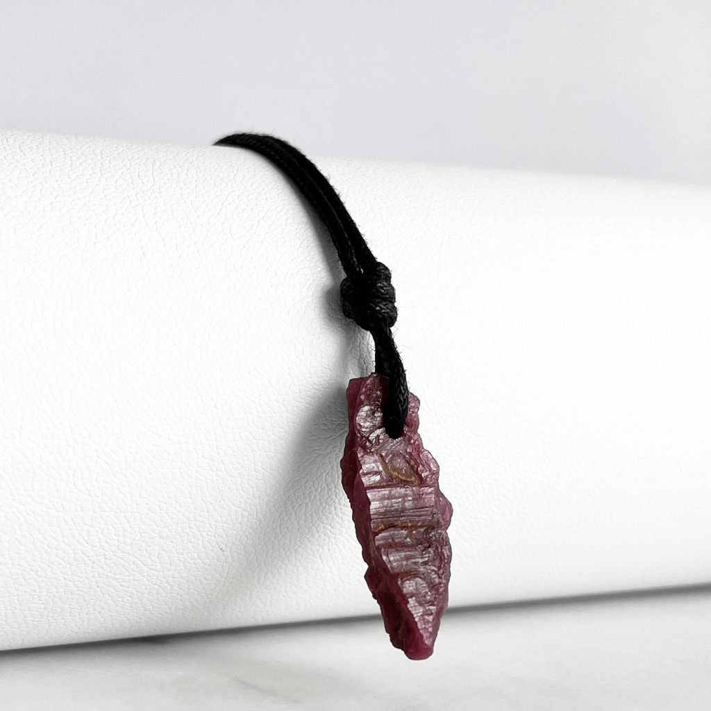 Raw Tiny Natural OOAK Ruby Gemstone Pendant - Fiery Passion by Luck Strings.