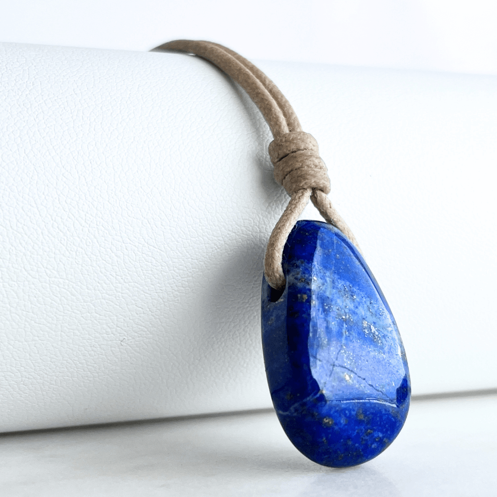 Lapis Lazuli OOAK Gemstone Pendant - Serene Harmony by Luck Strings.