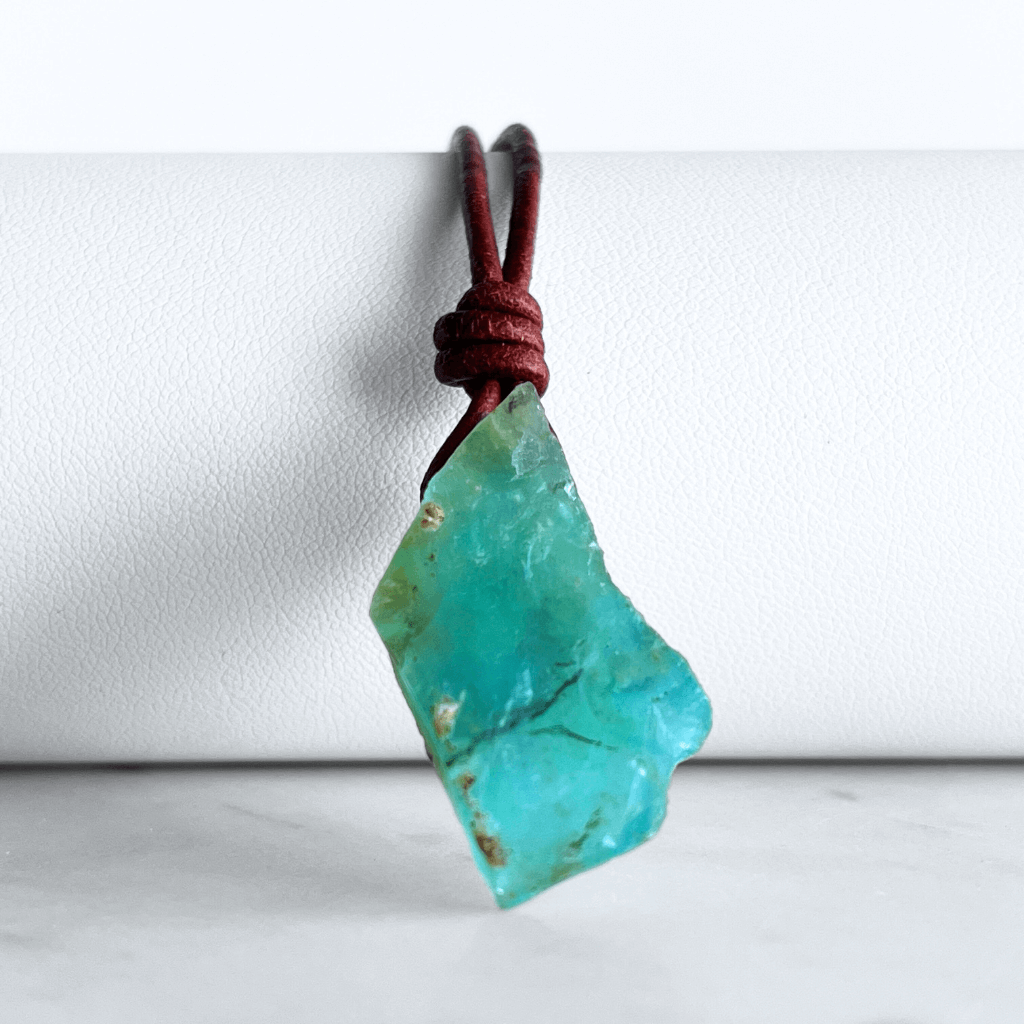 OOAK Raw Andean Opal Gemstone Pendant - Andean Dreams by Luck Strings.