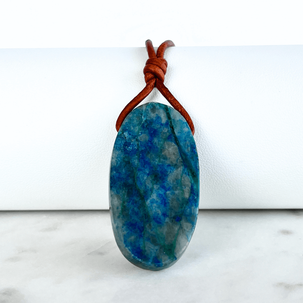 Oval Shattuckite OOAK Gemstone Pendant - A symbol of communication and intuition by Luck Strings.