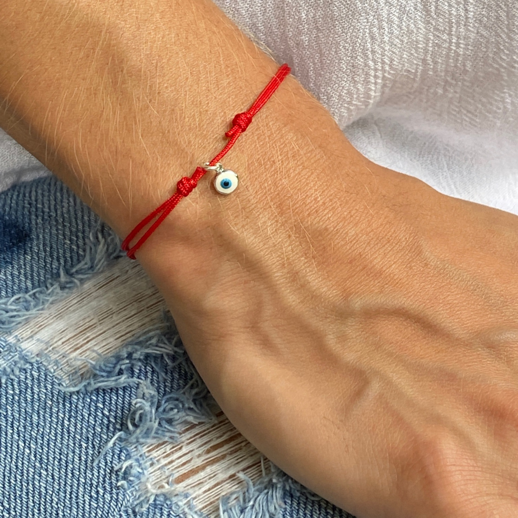 GOLD EVIL EYE CORD BRACELET-Luck Strings