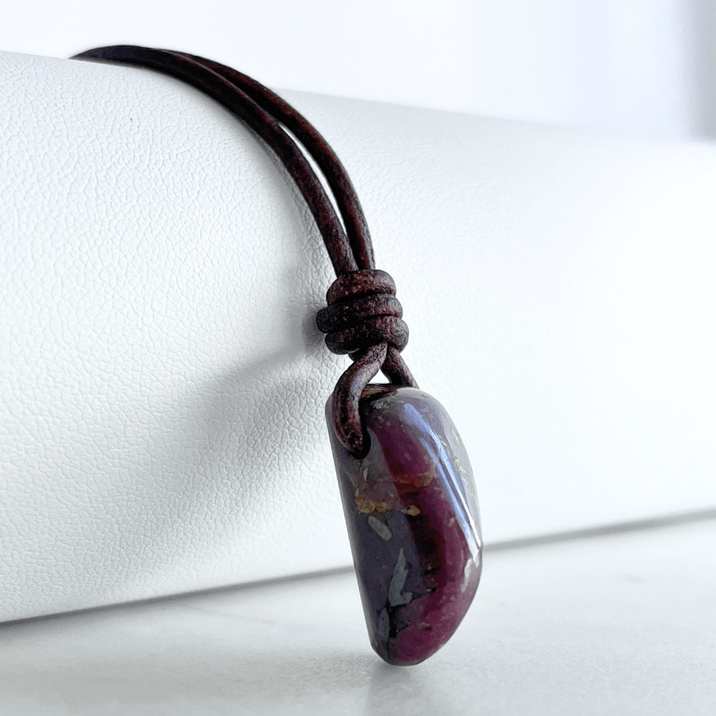 Natural OOAK Ruby Gemstone Pendant - Passionate Love by Luck Strings.