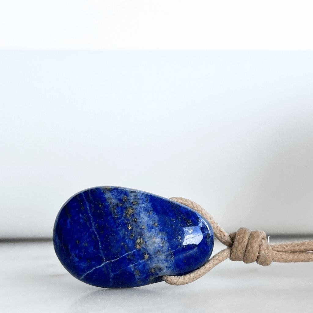 Lapis Lazuli OOAK Gemstone Pendant - Serene Harmony by Luck Strings.