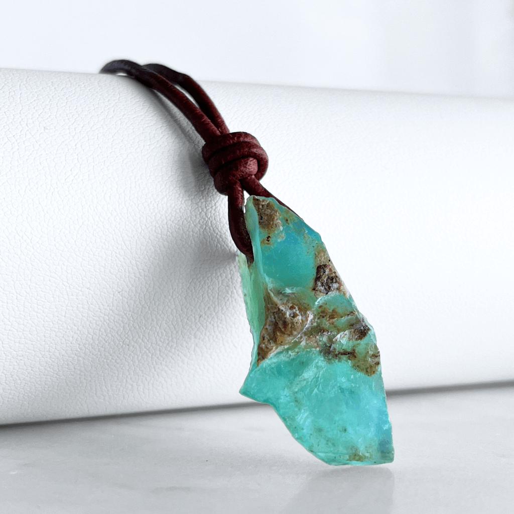 OOAK Raw Andean Opal Gemstone Pendant - Andean Dreams by Luck Strings.
