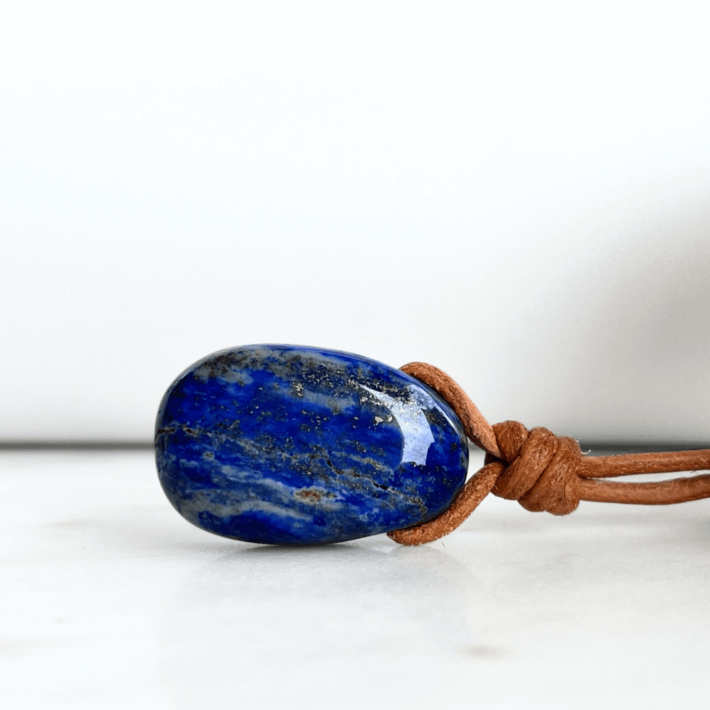 Lapis Lazuli Drop Pendant - Tranquil Oceanic Beauty by Luck Strings.