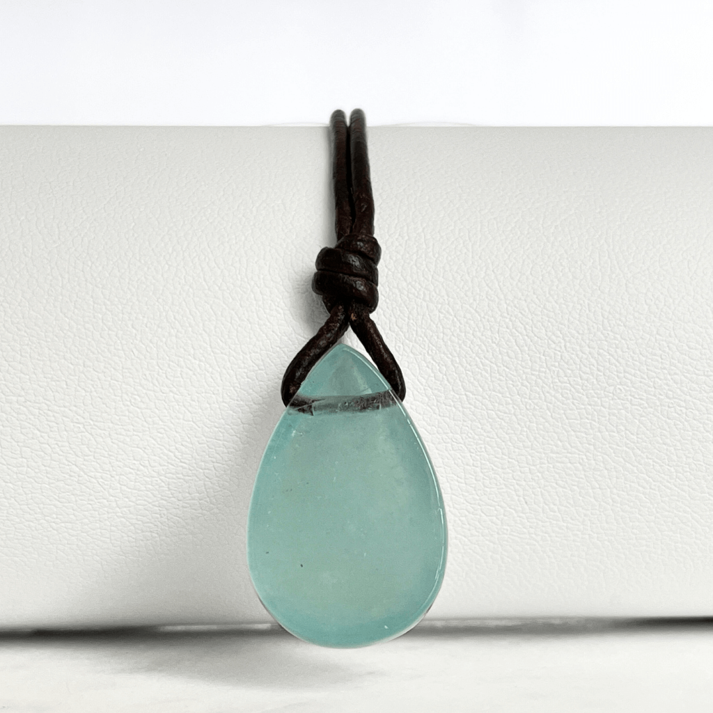 Oceanic Tranquility Aquamarine Teardrop Pendant