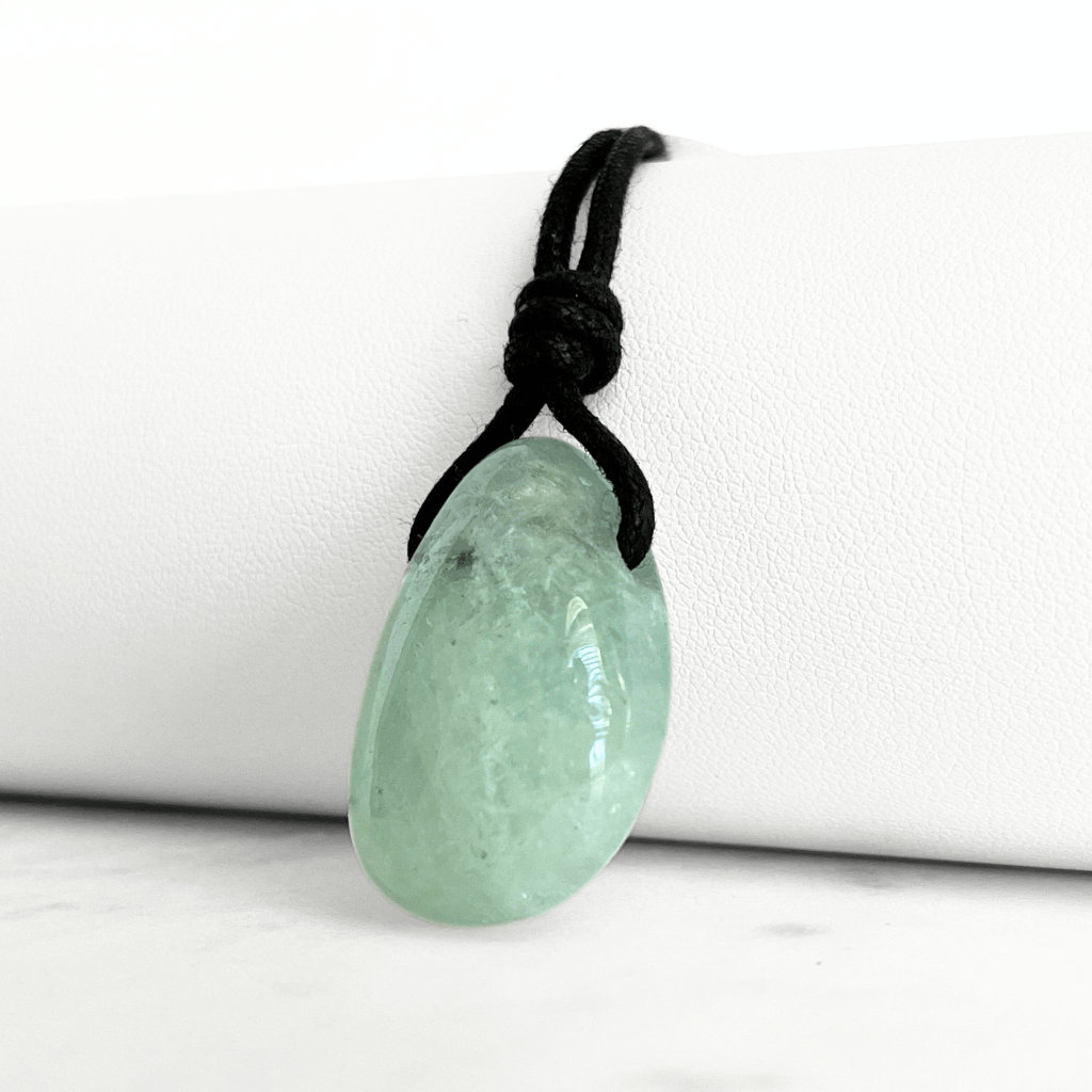 Aquamarine Drop Gemstone Pendant - Clear Serenity by Luck Strings.