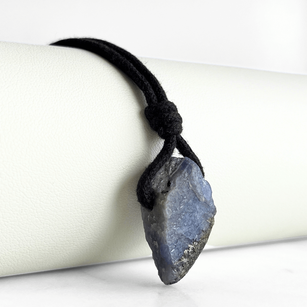 Natural Raw Tanzanite Gemstone Pendant Necklace - Unearthed Beauty by Luck Strings.