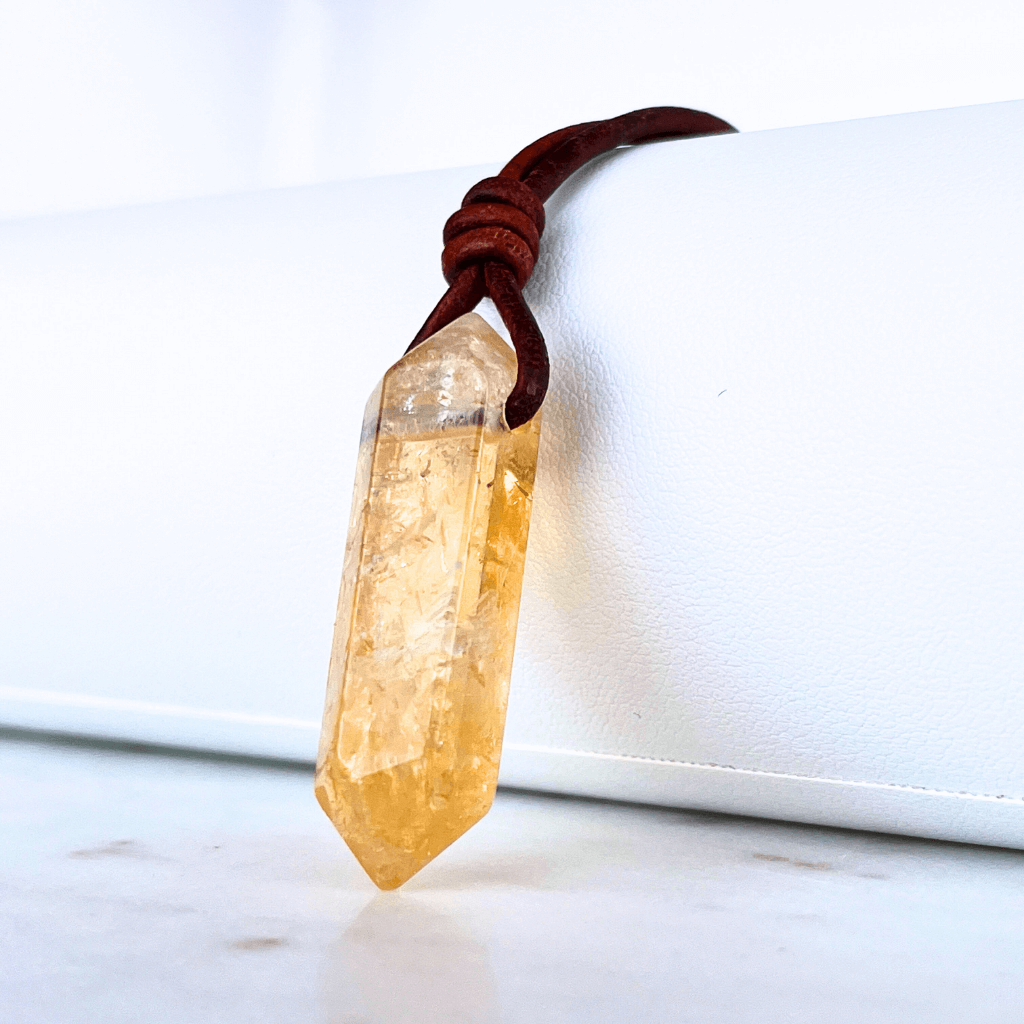 Handcrafted Citrine Point Pendant Necklace - Radiant Natural Beauty