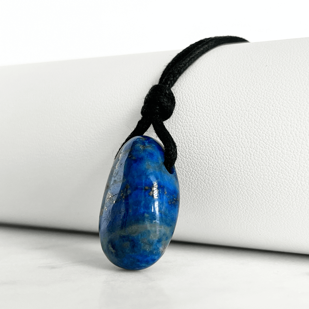 Blue Lapis Lazuli OOAK Gemstone Pendant - Nightfall Elegance by Luck Strings.