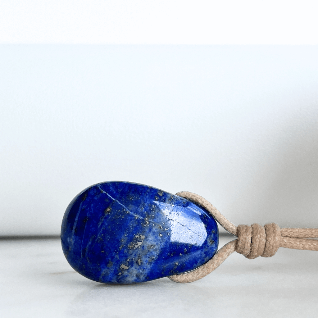 Lapis Lazuli OOAK Gemstone Pendant - Serene Harmony by Luck Strings.