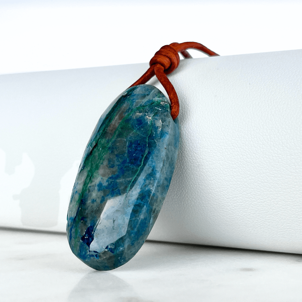 Oval Shattuckite OOAK Gemstone Pendant - A symbol of communication and intuition by Luck Strings.
