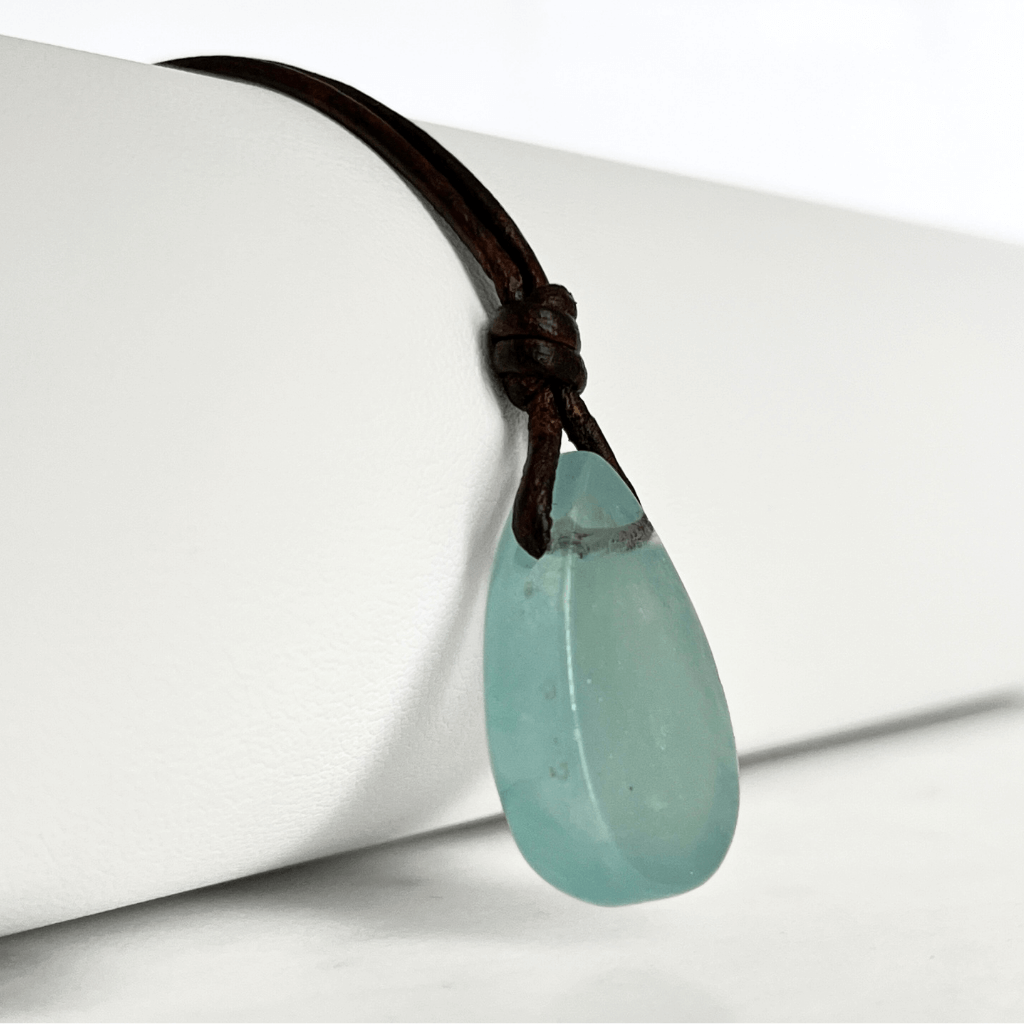 Oceanic Tranquility Aquamarine Teardrop Pendant