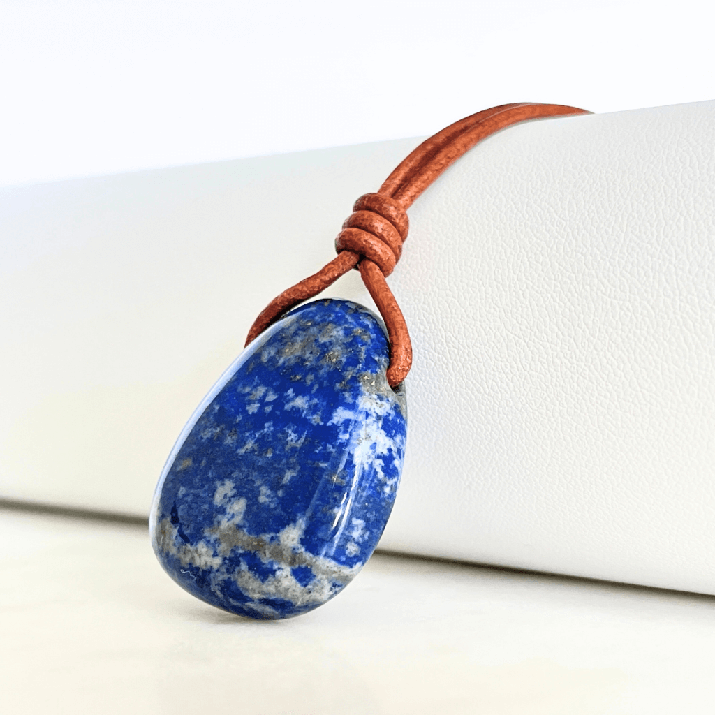 Blue Lapis Lazuli OOAK Gemstone Pendant - Midnight Beauty by Luck Strings.