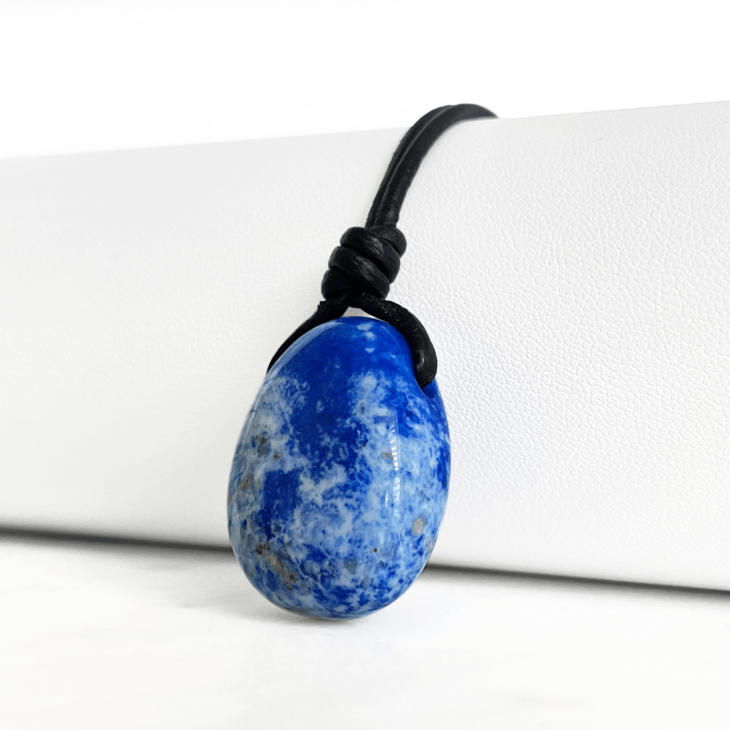 Blue Lapis Lazuli OOAK Gemstone Pendant - Night Sky Serenity by Luck Strings.