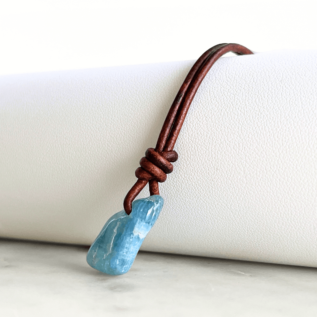 Natural Small Aquamarine Gemstone Pendant Necklace - Tranquil Waters by Luck Strings.