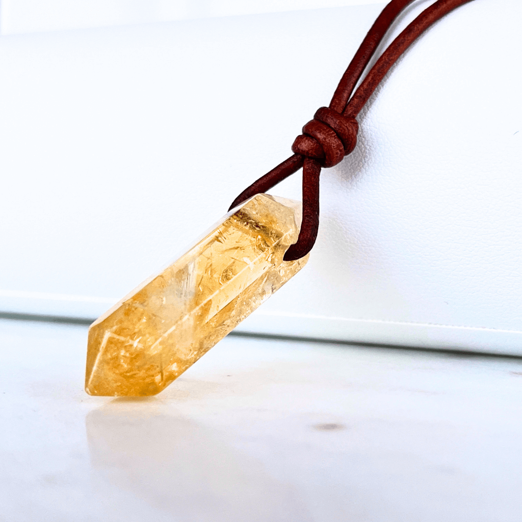 Handcrafted Citrine Point Pendant Necklace - Radiant Natural Beauty