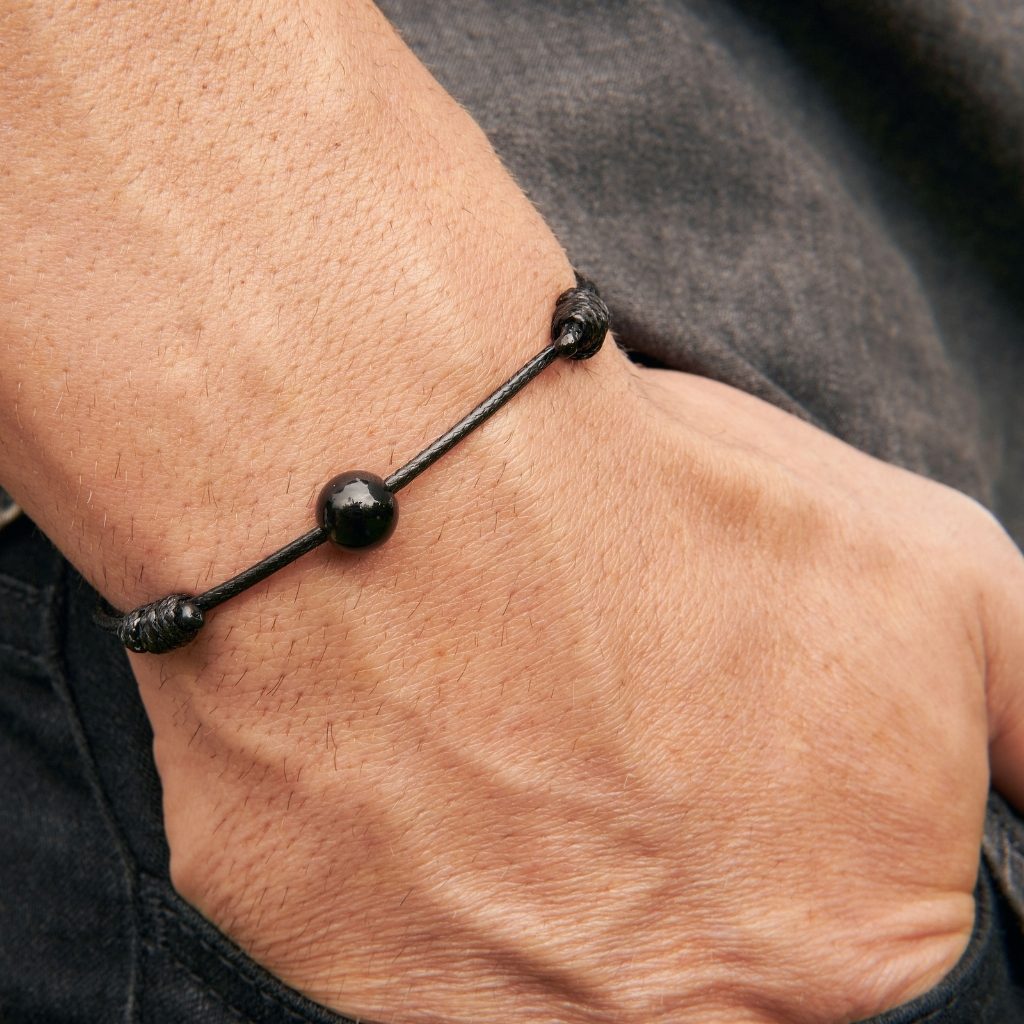 BLACK TOURMALINE ADJUSTABLE BRACELET-Luck Strings