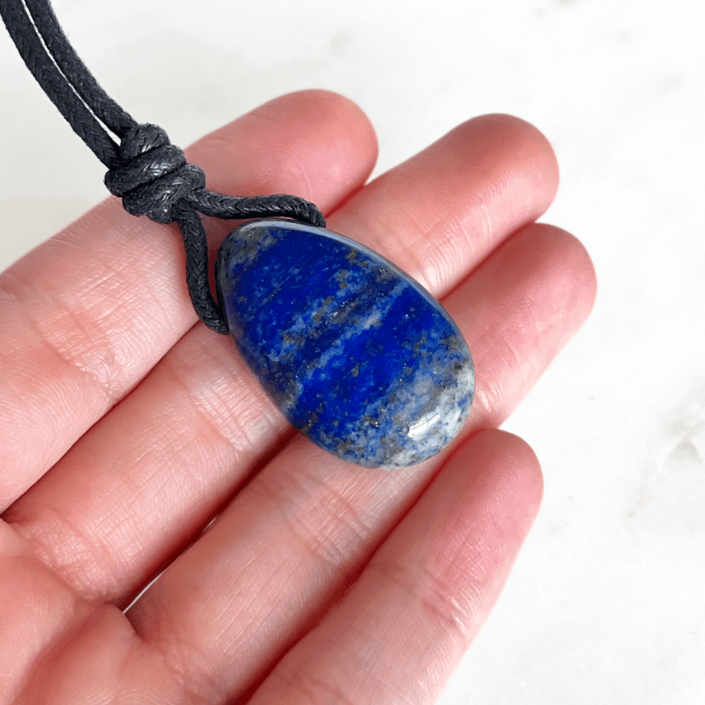 Blue Lapis Lazuli OOAK Gemstone Pendant - Cosmic Splendor by Luck Strings.