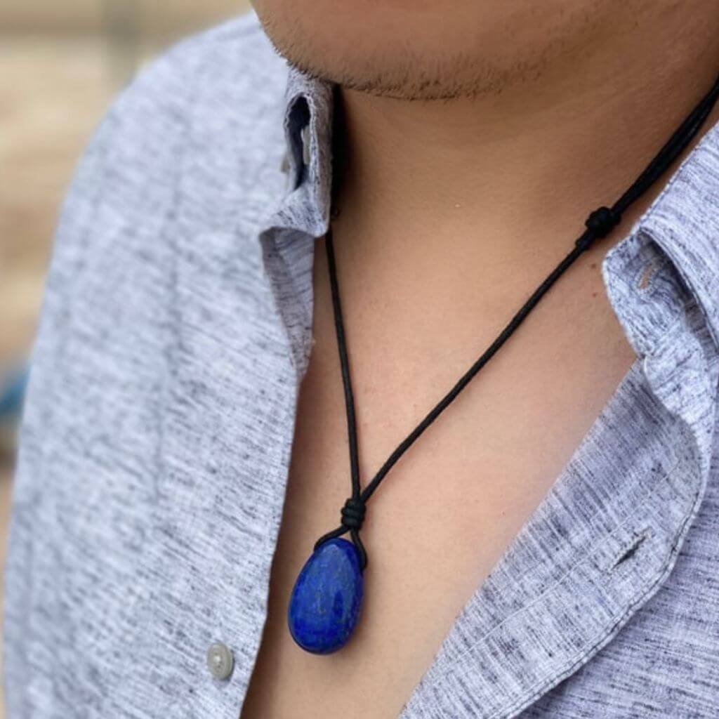Buy Astroghar Natural Lapis Lazuli Crystal Almond Shaped Metal Pendent For  Men And Women Online at Best Prices in India - JioMart.