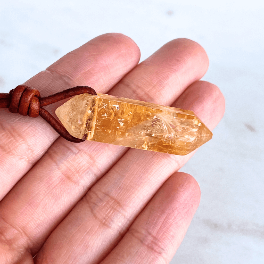 Handcrafted Citrine Point Pendant Necklace - Radiant Natural Beauty