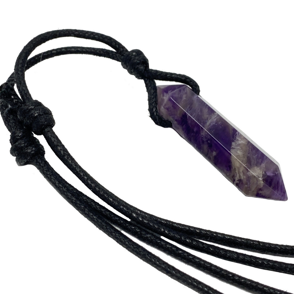 AMETHYST POINT NECKLACE-Luck Strings