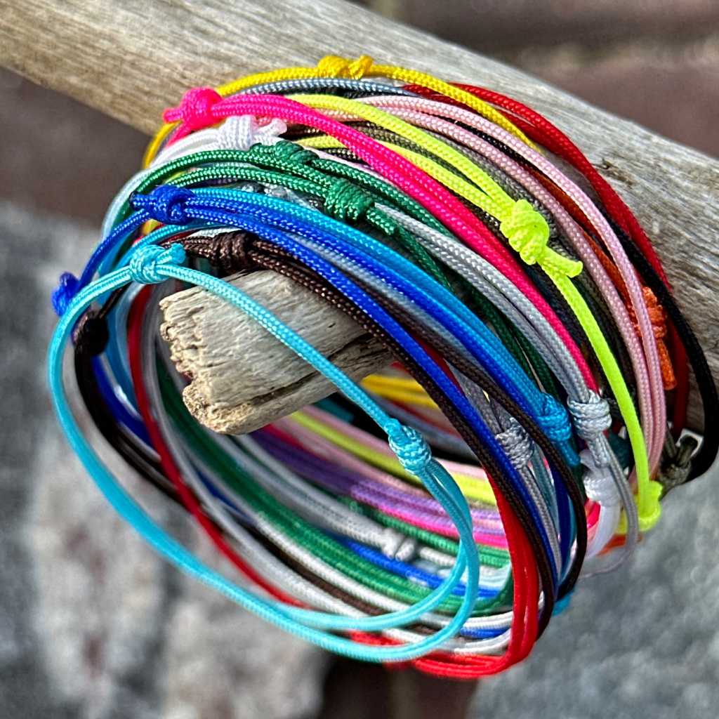 Adjustable Wax String Bracelet / Multi Cord Bracelet / 100% Wax String Bracelet / Surfer Bracelet - Neon