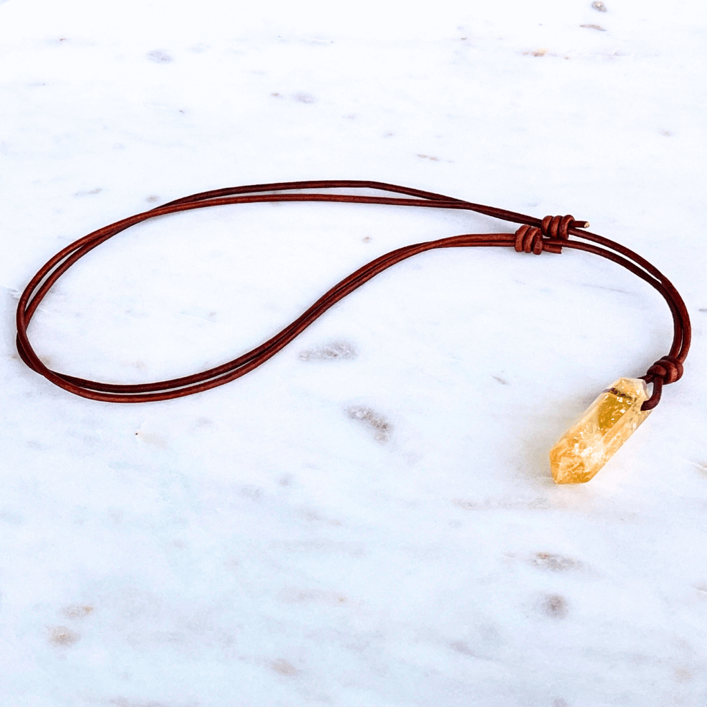 Handcrafted Citrine Point Pendant Necklace - Radiant Natural Beauty