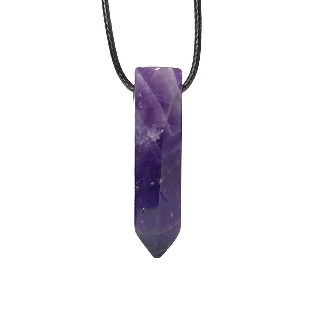 AMETHYST BULLET POINT NECKLACE-Luck Strings