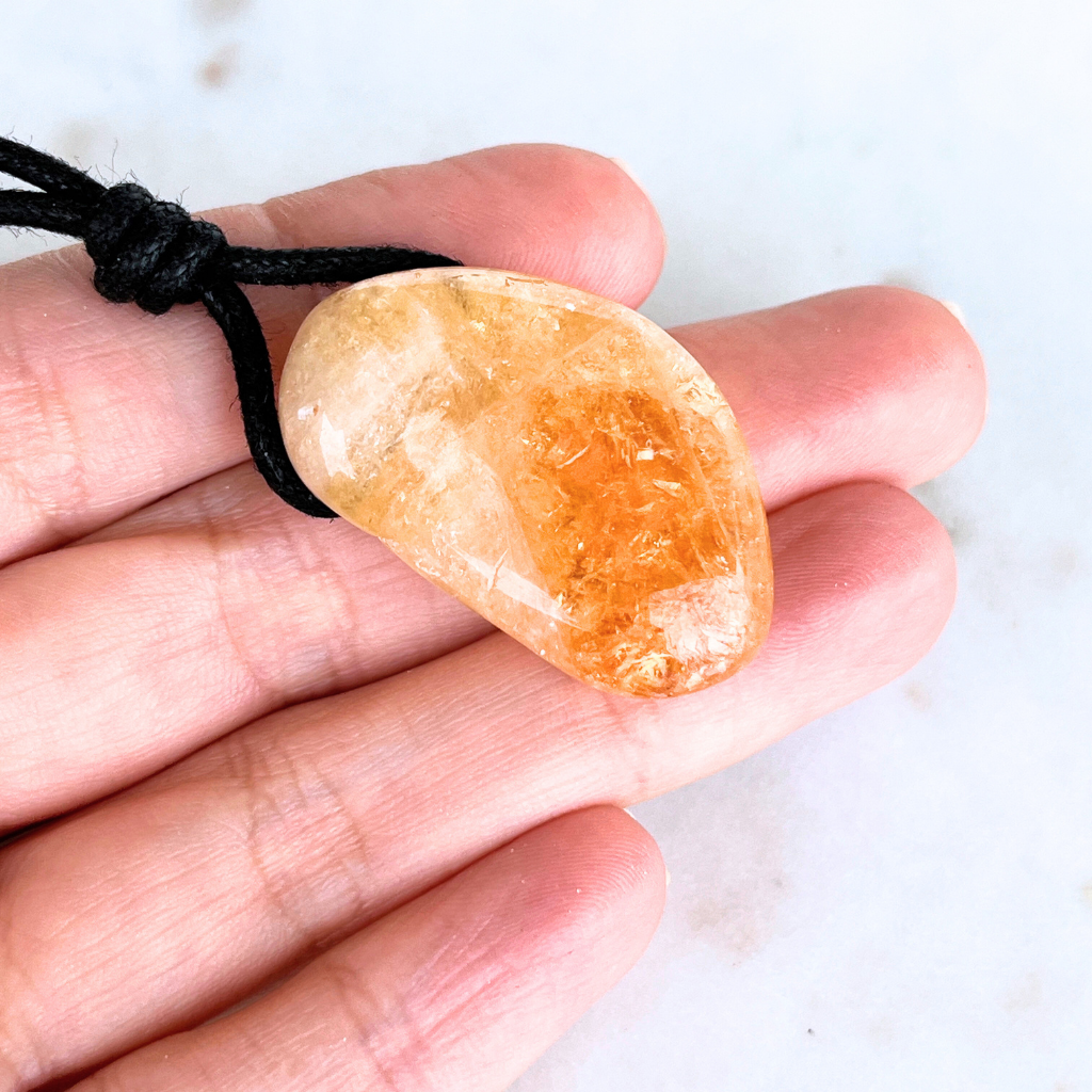 Handcrafted Citrine Nugget Gemstone Pendant - Unique Natural Beauty