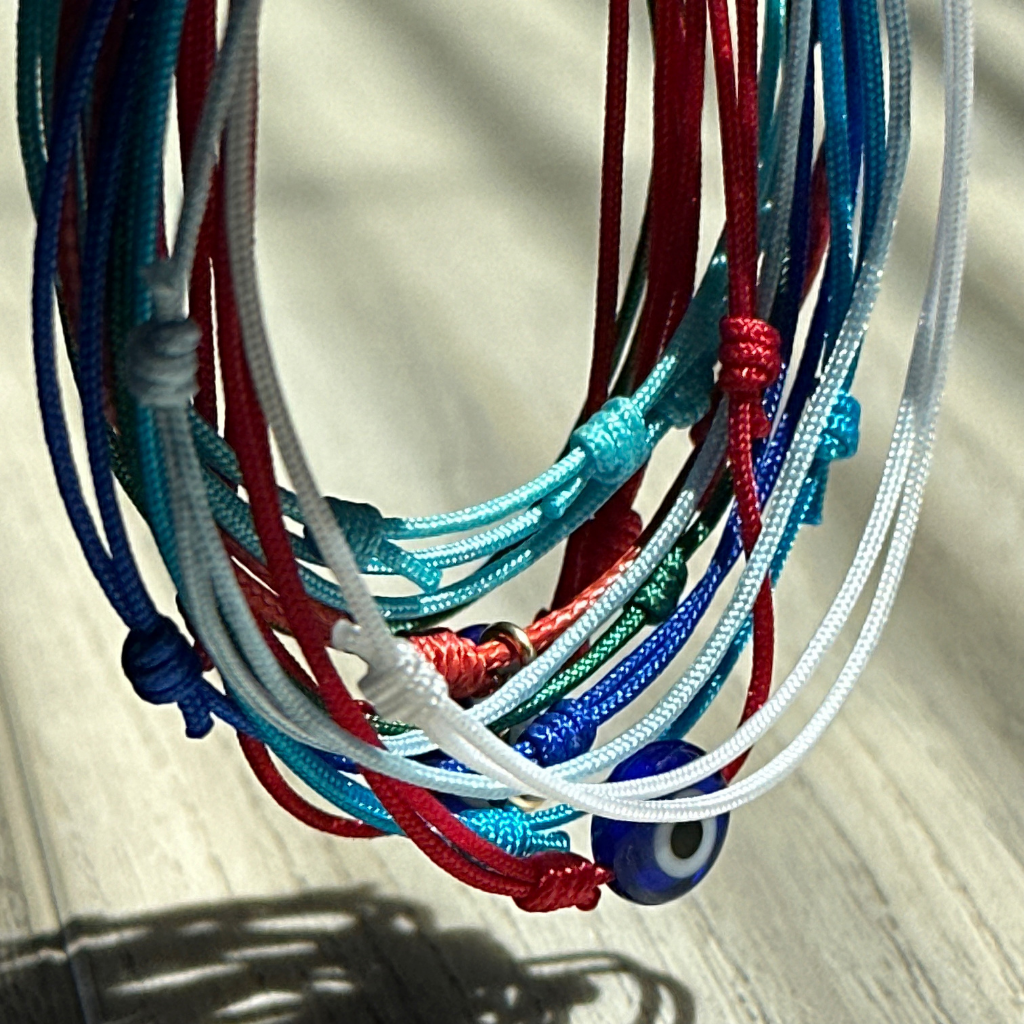 waterproof nylon cord bracelet unisex adjustable string multicolor