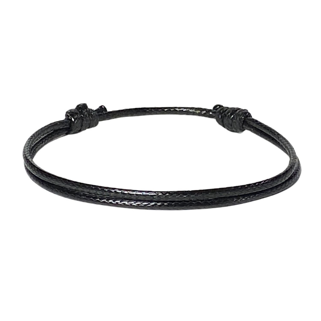 MENS BLACK CORD BRACELET-Luck Strings