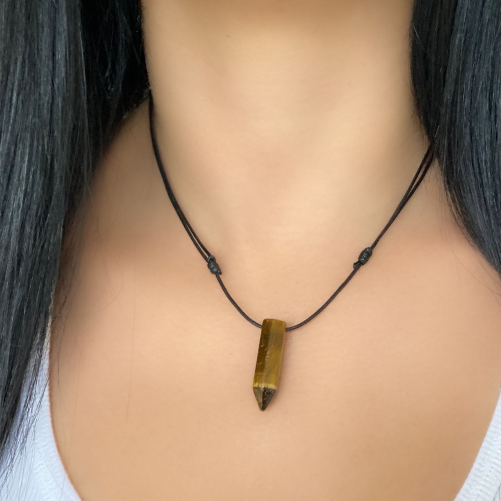 TIGER EYE POINT NECKLACE-Luck Strings